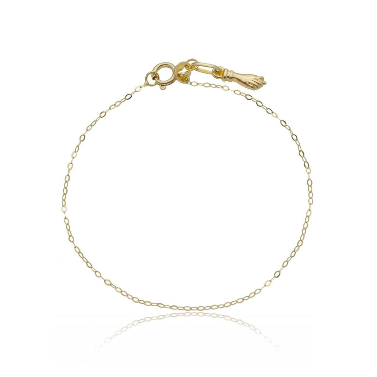 Pulseira Ouro 18k Infantil 13cm C/Figa