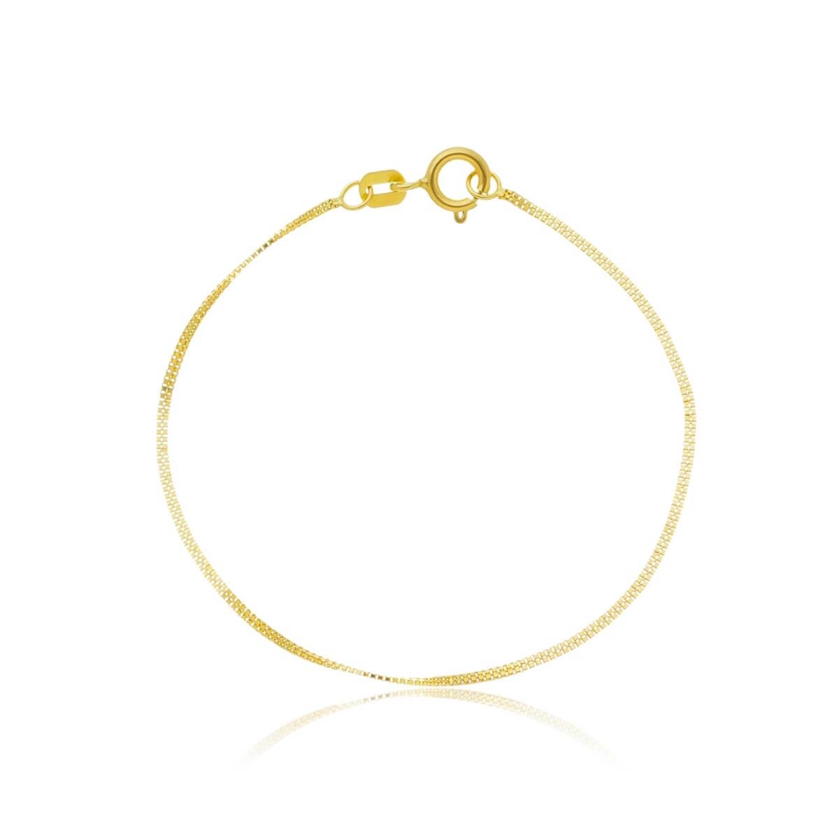 Pulseira Ouro 18k Infantil Veneziana Dupla 13cm