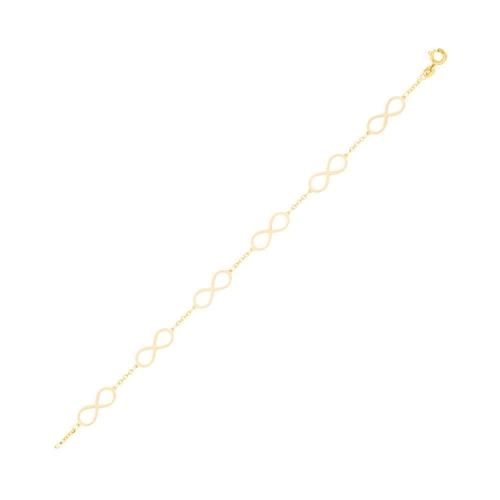 Pulseira Ouro 18k Infinito 18cm 1.60 Gramas