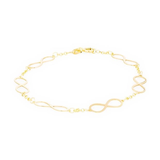 Pulseira Ouro 18k Infinito 18cm 1.60 Gramas