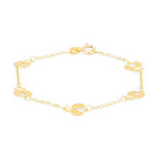 Pulseira Ouro 18k Joaninhas 15cm 1.40 Gramas