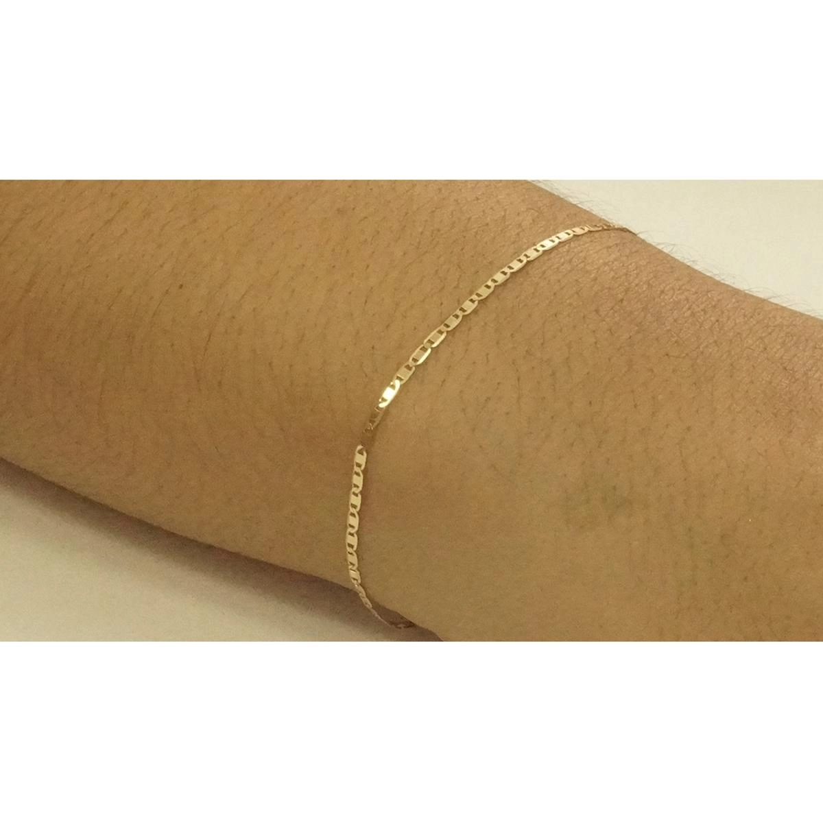 Pulseira Ouro 18k Piastrine 18cm 0.85 gramas