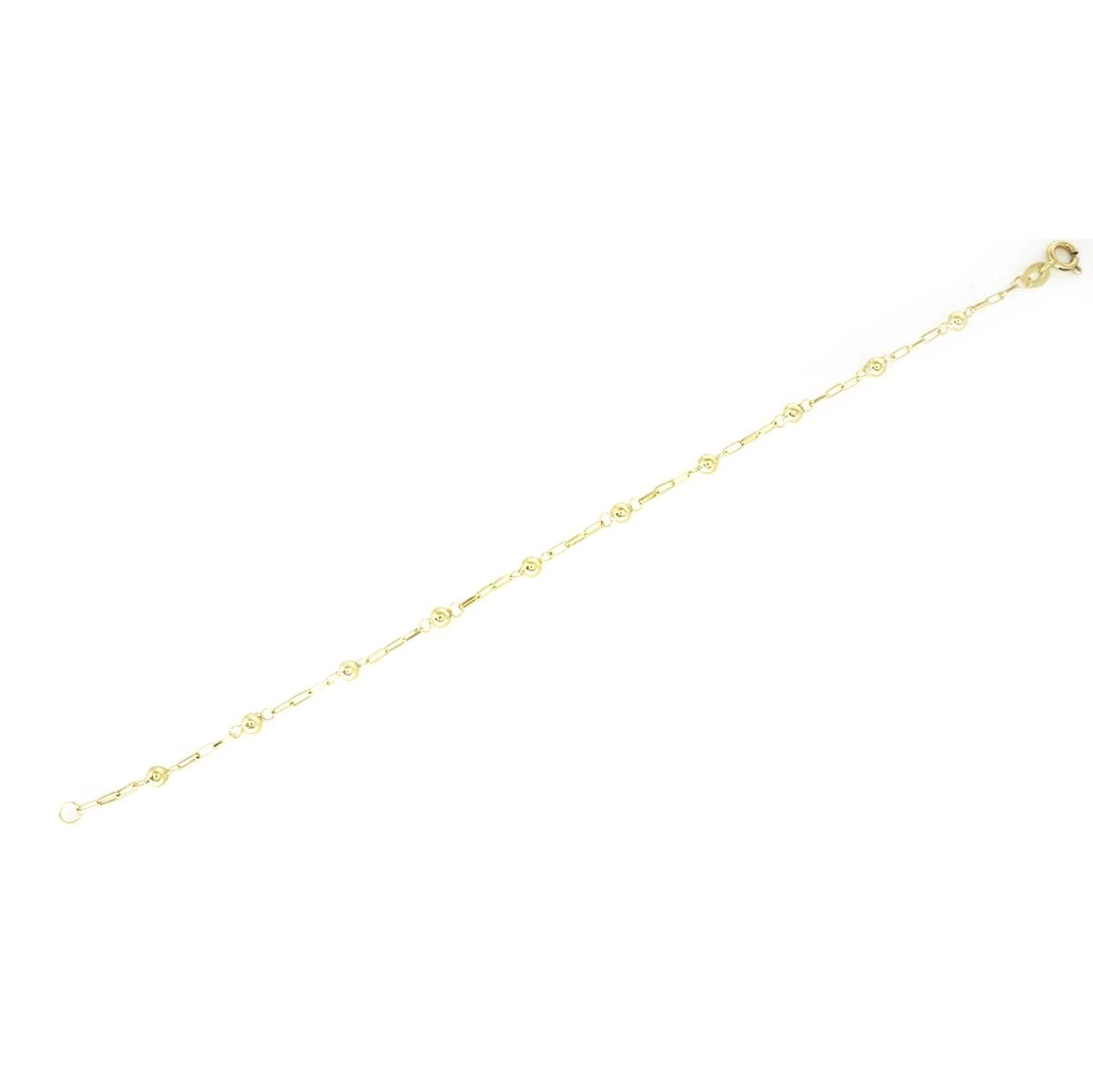 Pulseira Ouro 18k Veneziana Longa Com Bola 17.50cm 1.10 gramas