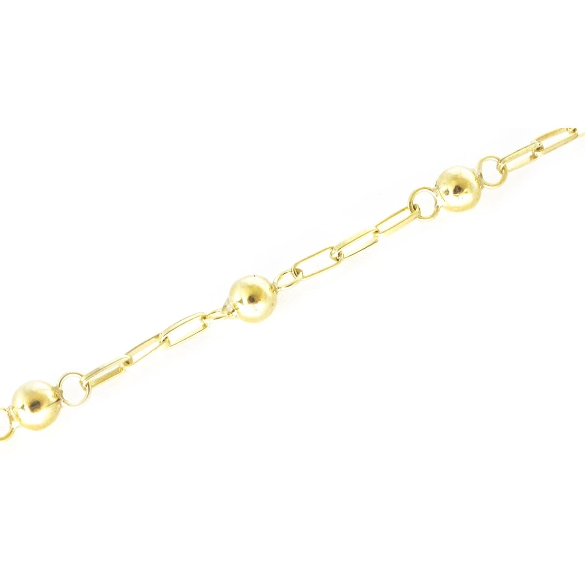 Pulseira Ouro 18k Veneziana Longa Com Bola 17.50cm 1.10 gramas