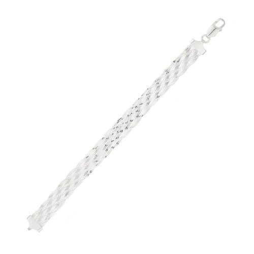 Pulseira Prata 925 Feminina 8 Fios 18.50cm 8.70 Gramas