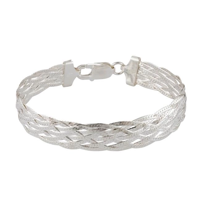 Pulseira Prata 925 Feminina 8 Fios 18.50cm 8.70 Gramas